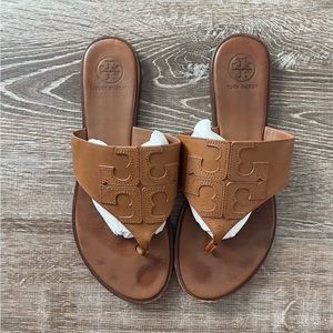 Tory Burch Jaime full logo slip on slides size 8.5